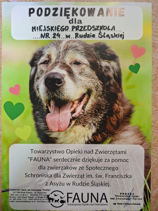podzi�kowanie ze schroniska